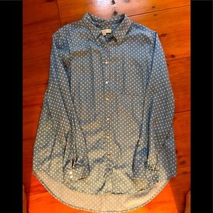 Loft  dotted soft chambray shirt